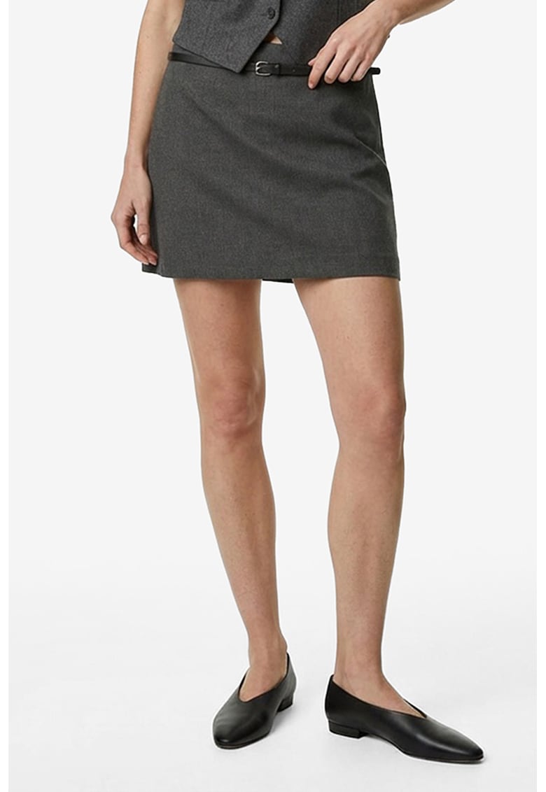 Fusta mini cu pantaloni scurti pe interior - Gri inchis