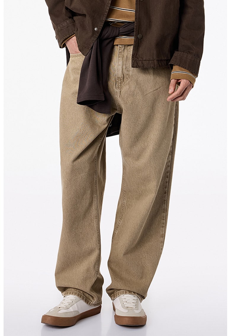 Blugi cu croiala ampla si buzunare - Maro nisip