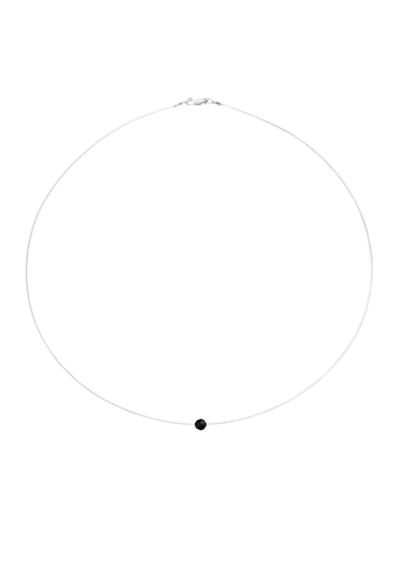 Colier fir transparent cu Cristal Preciosa Negru 4mm