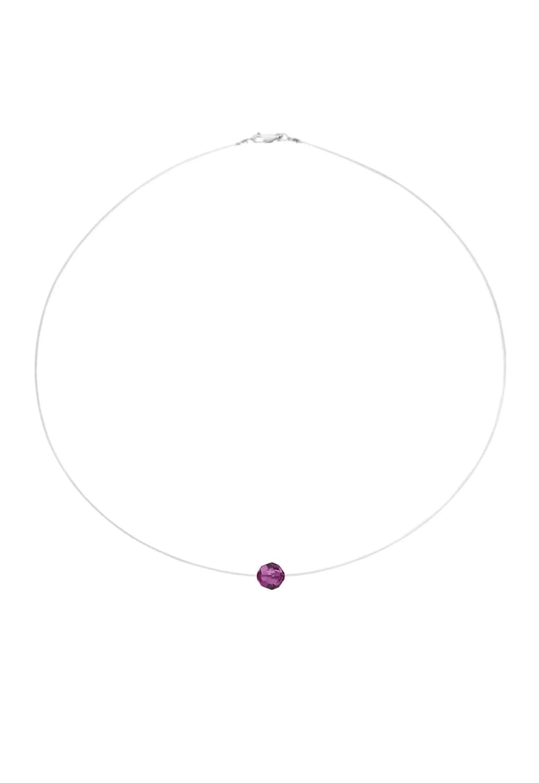 Colier fir transparent cu Cristal Preciosa Mov