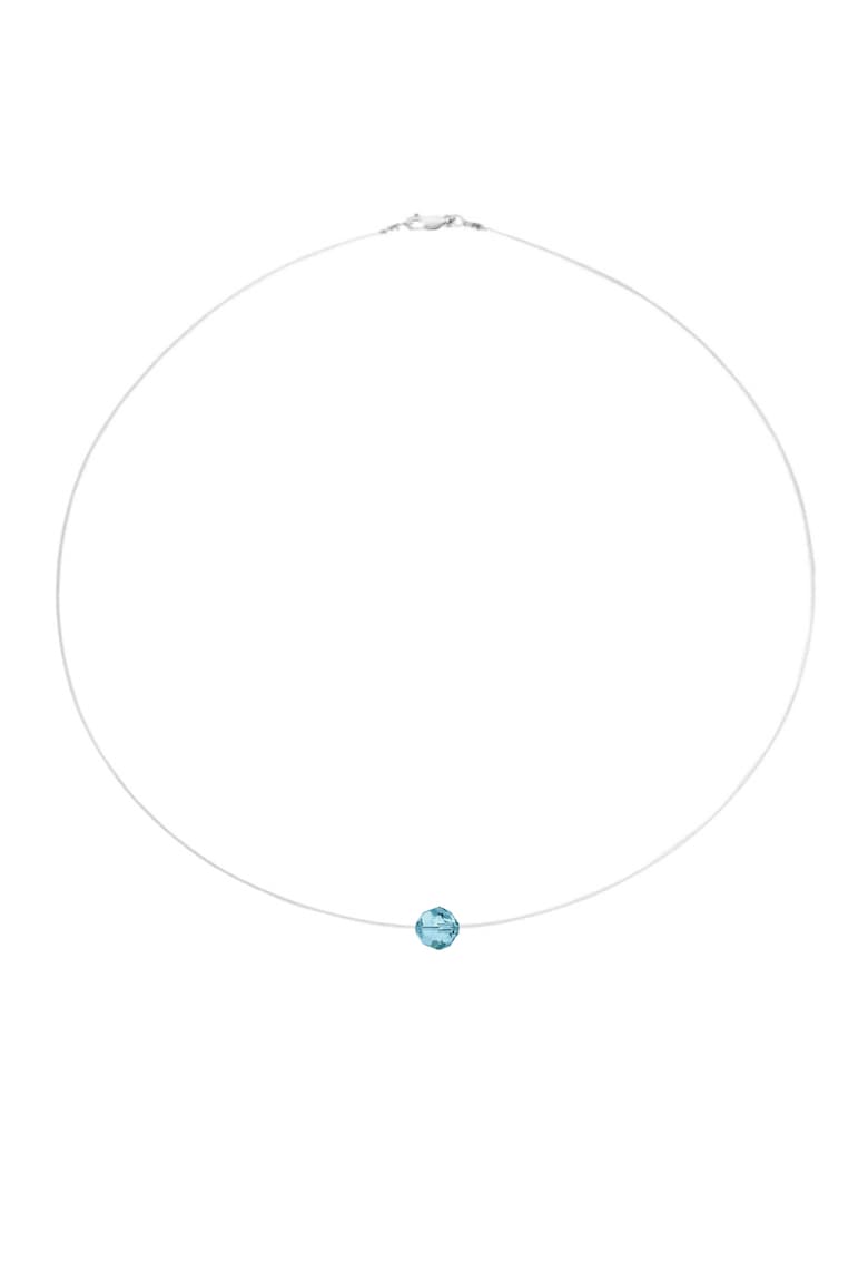 Colier fir transparent cu Cristal Preciosa Albastru deschis