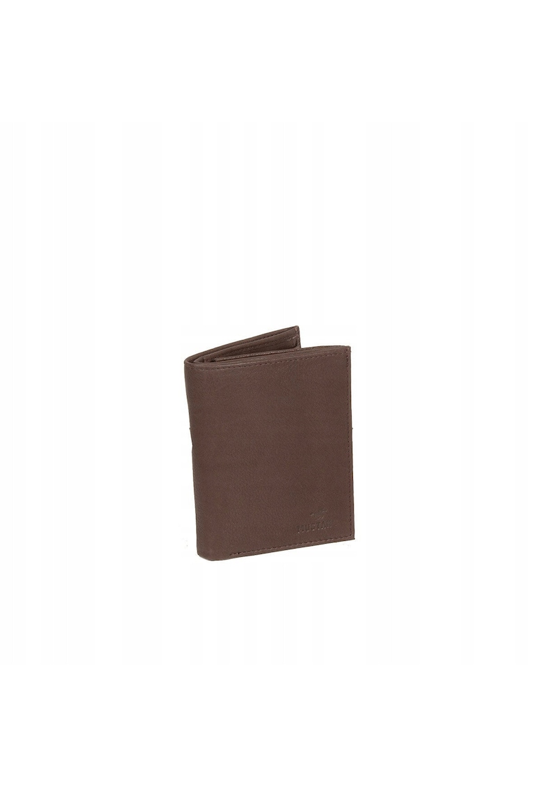 Portofel Barbati - Livorno Wallet Tall - 100% Piele Naturala - Cu Logo - Compartimente Pentru Carduri - Buzunar Pentru Monede - Design Elegant - One Size - Maro