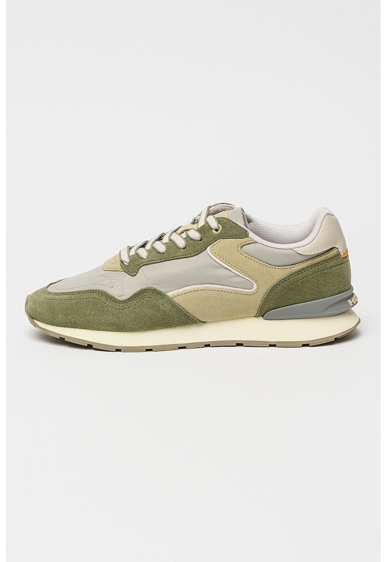 Pantofi sport City low-cut cu garnituri de piele intoarsa - Verde pal/Verde feriga