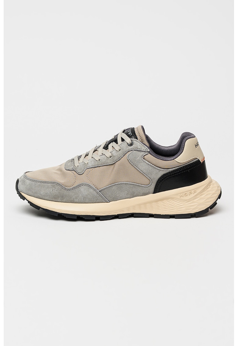 Pantofi sport City Mkii de piele intoarsa cu insertii din material textil - Maro taupe/Gri inchis