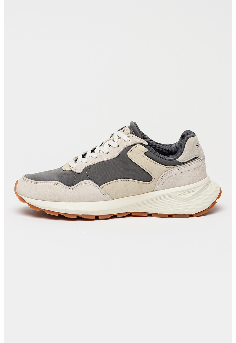 Pantofi sport City Mkii cu segmente de piele intoarsa - Gri cenusiu/Gri inchis