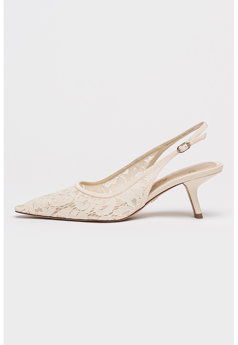 Pantofi slingback cu varf ascutit Bianka - Crem