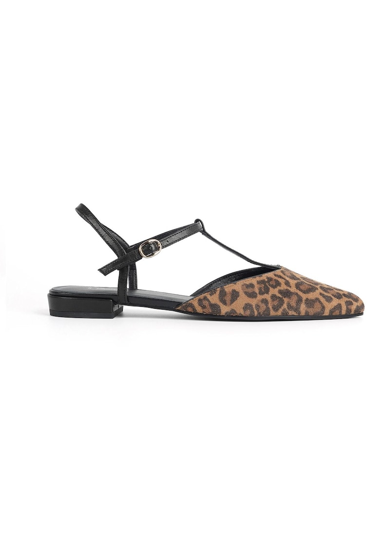 Balerini dama ERIKA - piele naturala - imprimeu leopard - Leopard