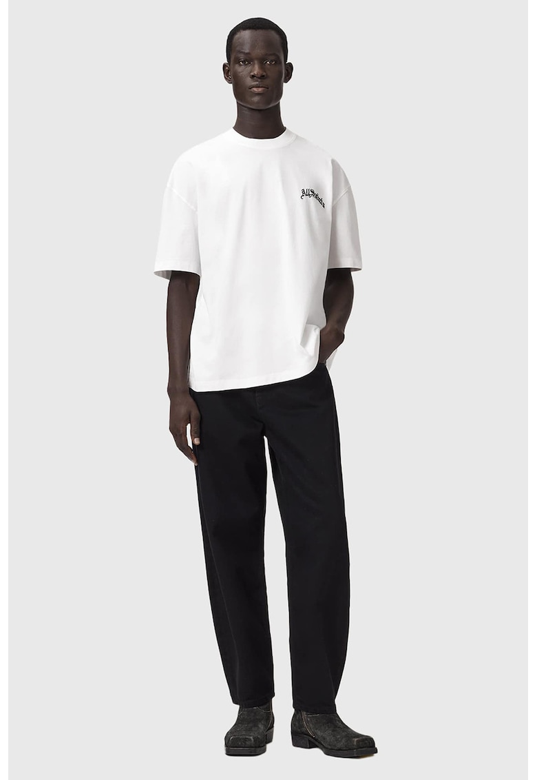 Tricou supradimensionat din bumbac organic Descent - Alb optic