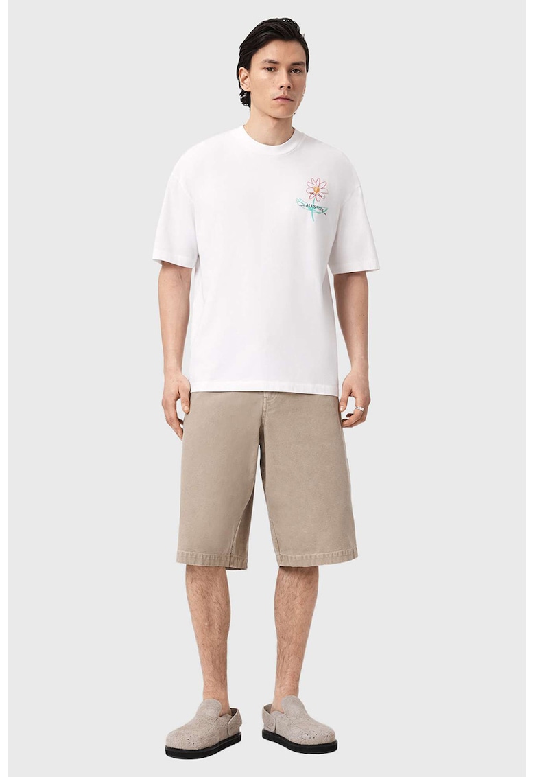 Tricou din bumbac organic cu imprimeu pe partea din spate - Alb