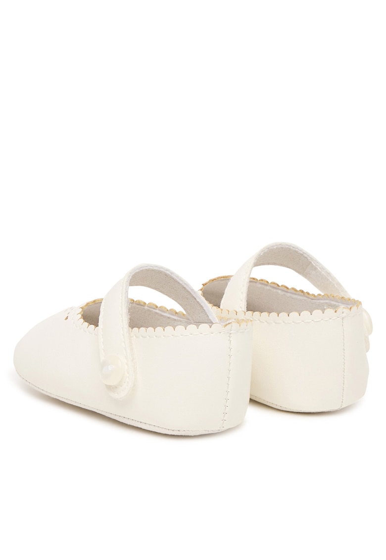 Pantofi fete piele ecologica - alb - sistem inchidere Velcro