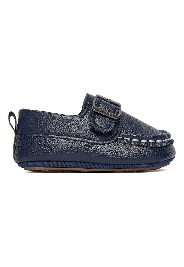 Mocasini copii - velcro - albastru - material textil -