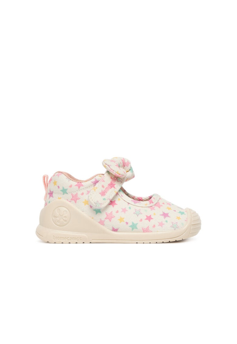 Pantofi fete - velcro - alb - material textil