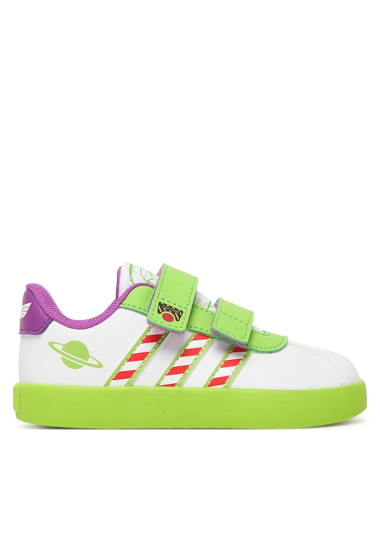 Pantofi sport copii - unisex - velcro - alb/verde - piele ecologica -