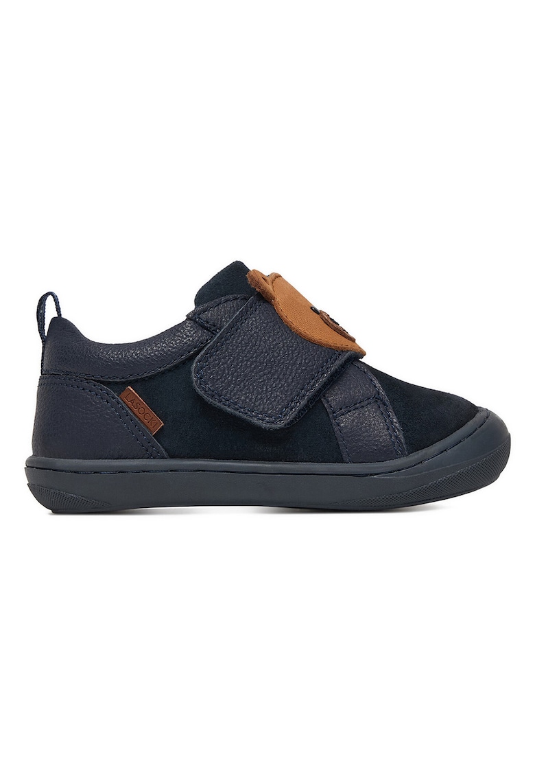 Pantofi copii - piele naturala - albastru - sistem inchidere Velcro