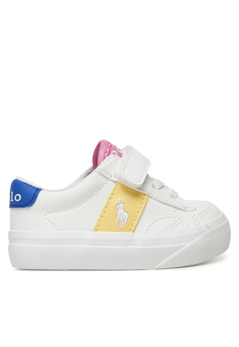 Adidasi pentru copii - piele ecologica - cu velcro - alb -