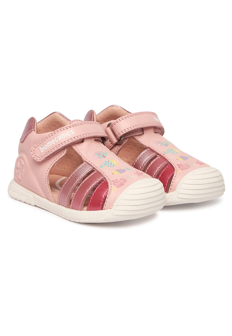 Sandale copii - piele naturala - roz - sistem inchidere Velcro -