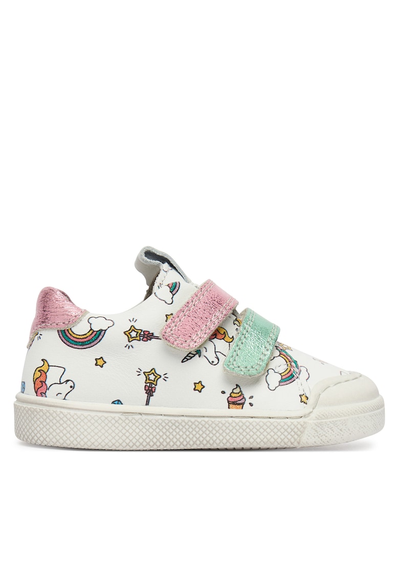 Pantofi Sport piele naturala - alb - Velcro - Alb