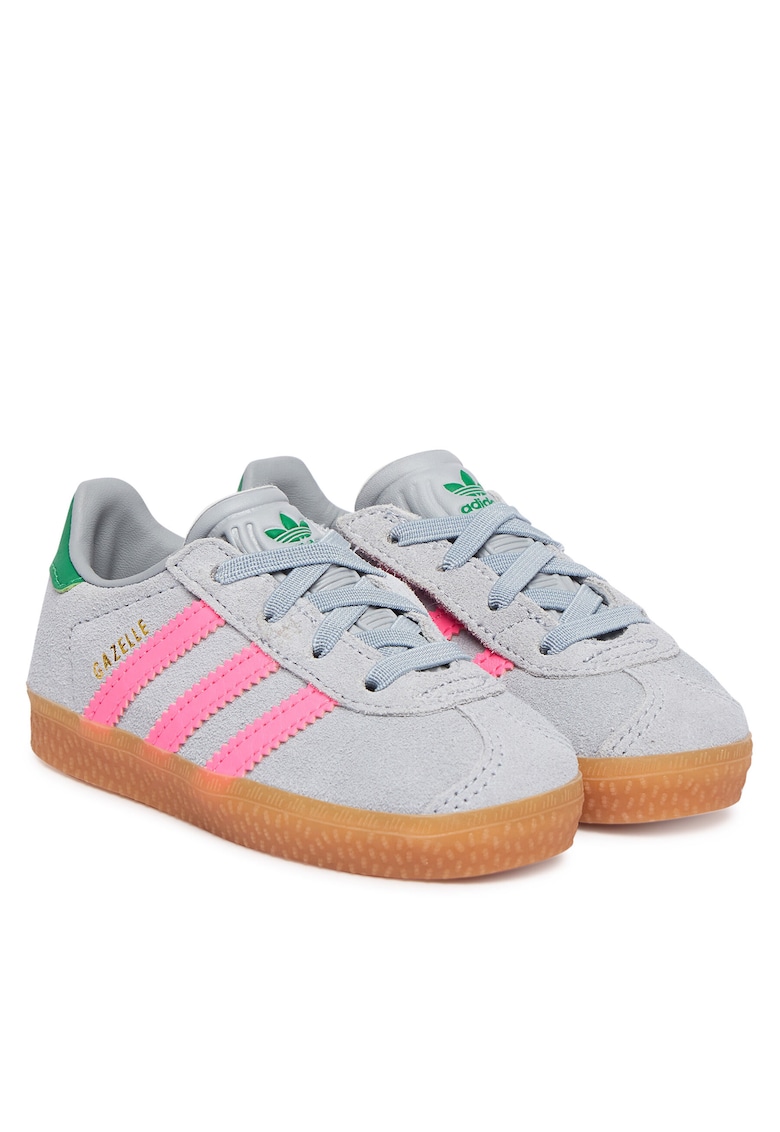 Pantofi sport copii - piele naturala - gri - sistem inchidere Velcro