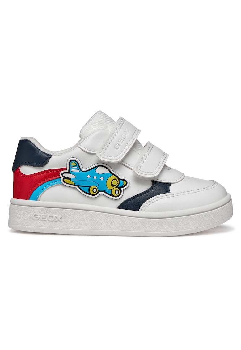 Pantofi sport copii - piele ecologica - alb - sistem inchidere Velcro