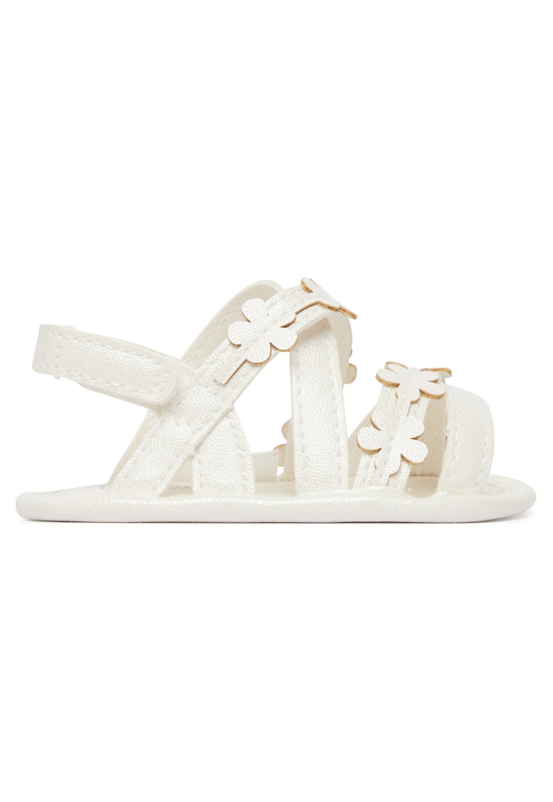 Sandale copii - piele ecologica - alb - sistem inchidere Velcro -