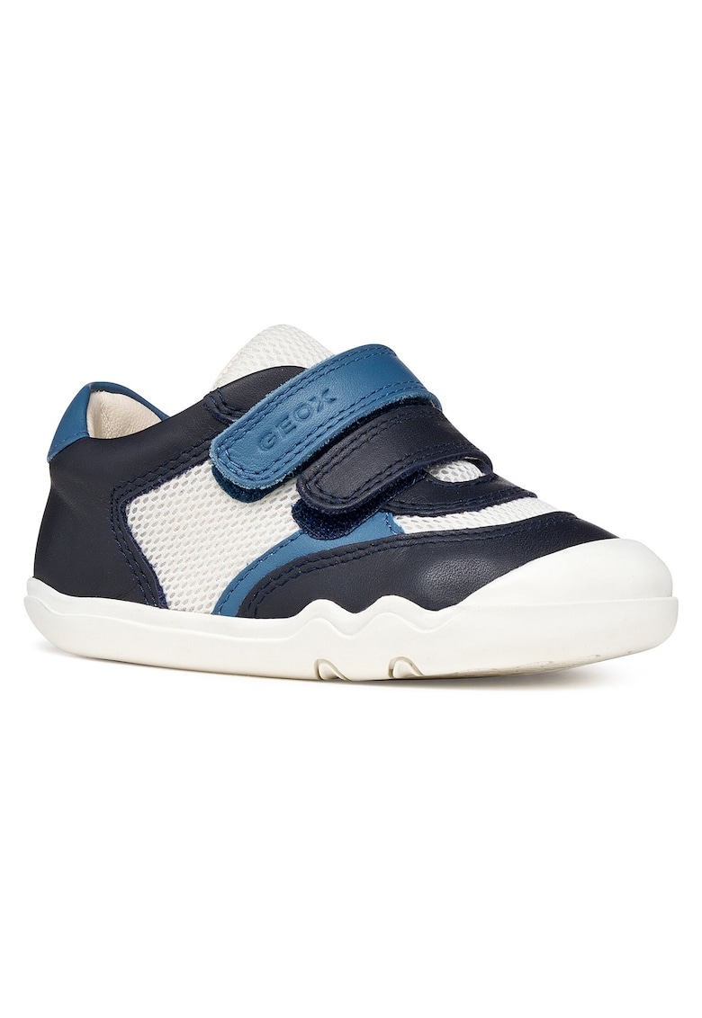 Pantofi copii - sneakers - piele naturala - albastru - sistem inchidere Velcro