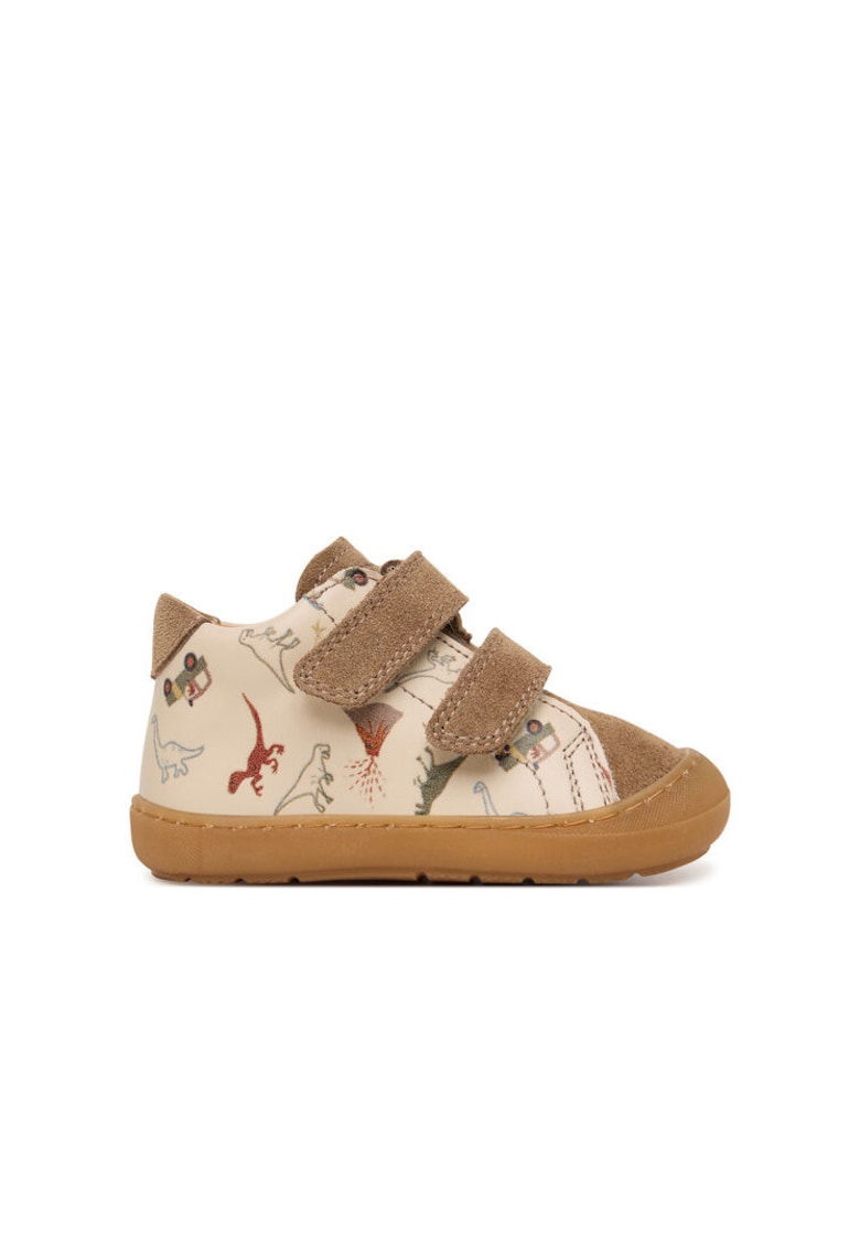 Pantofi sport copii - piele naturala - sistem inchidere Velcro - bej