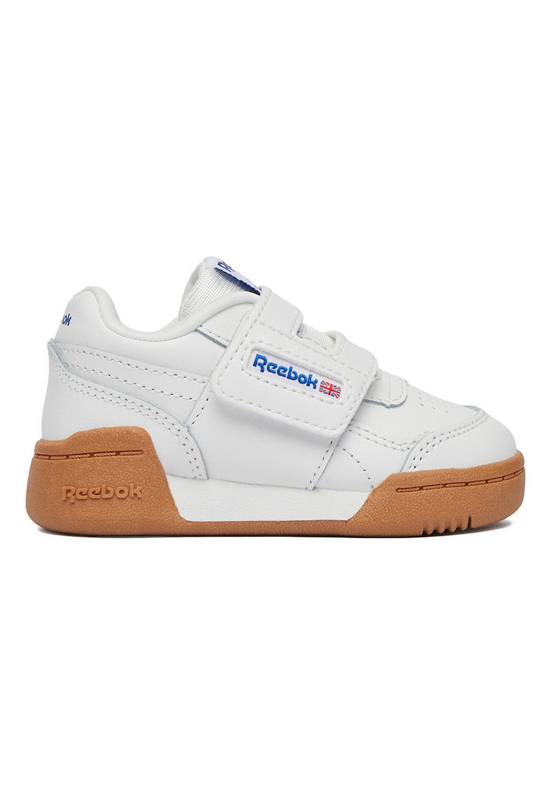 Pantofi sport copii - piele naturala - alb - sistem inchidere Velcro