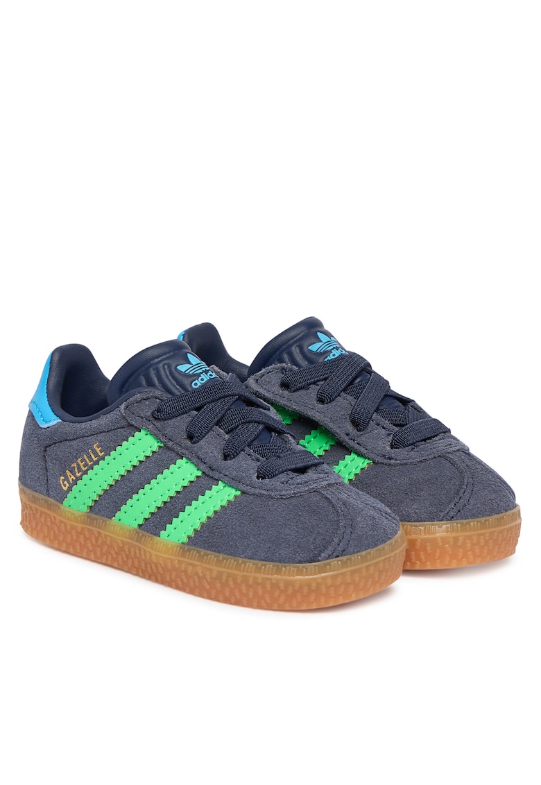 Pantofi sport copii - piele naturala - albastru - sistem inchidere Velcro -