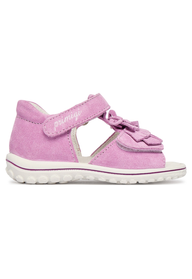 Sandale fete - piele naturala - roz - sistem inchidere Velcro