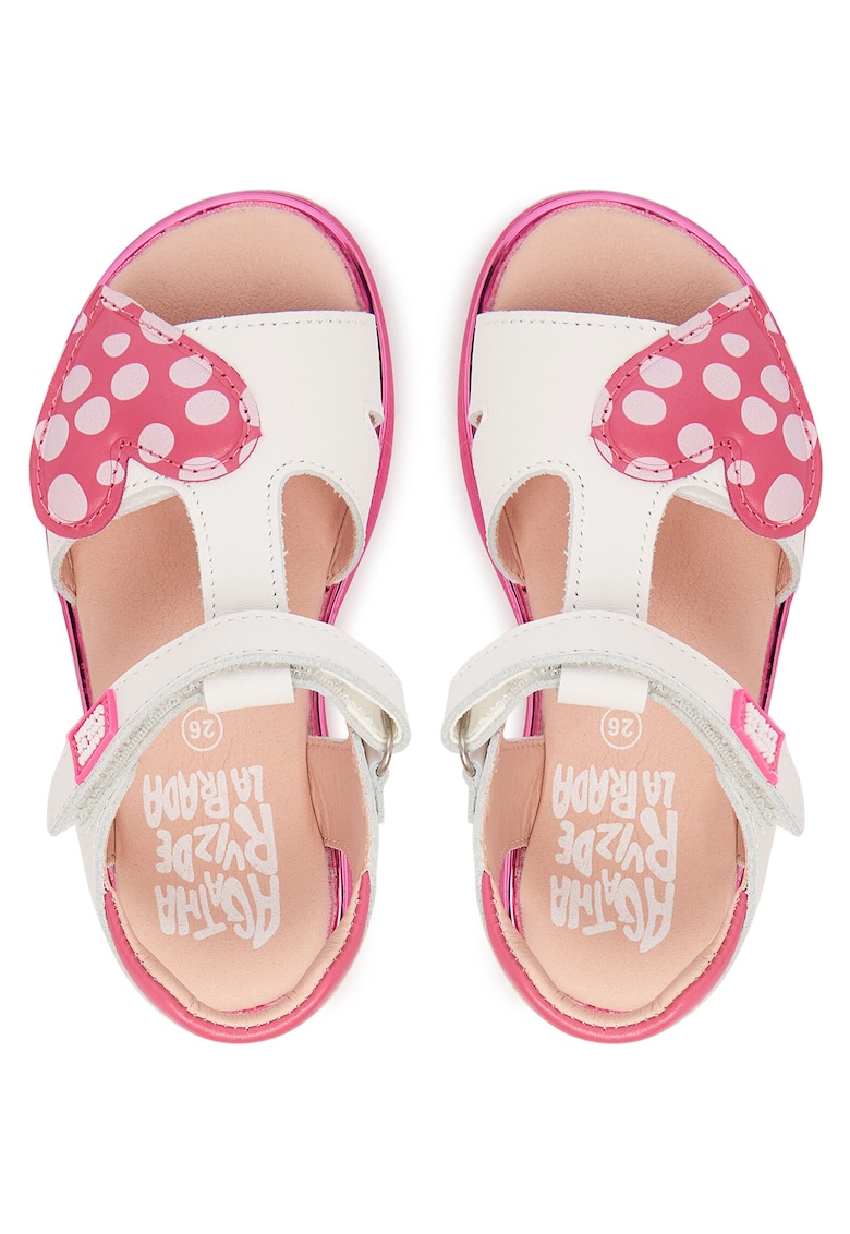 Sandale Fete - piele naturala - alb/roz -