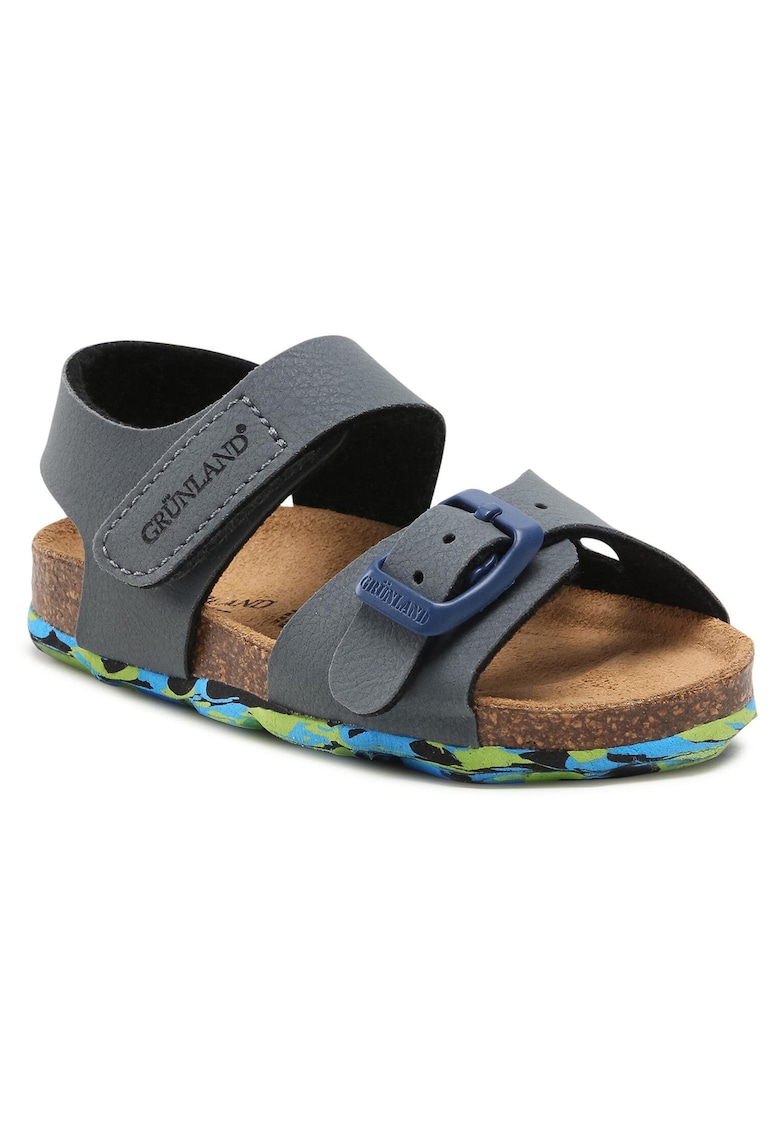 Sandale Baieti - Grunland - piele ecologica - gri - 20 EU -
