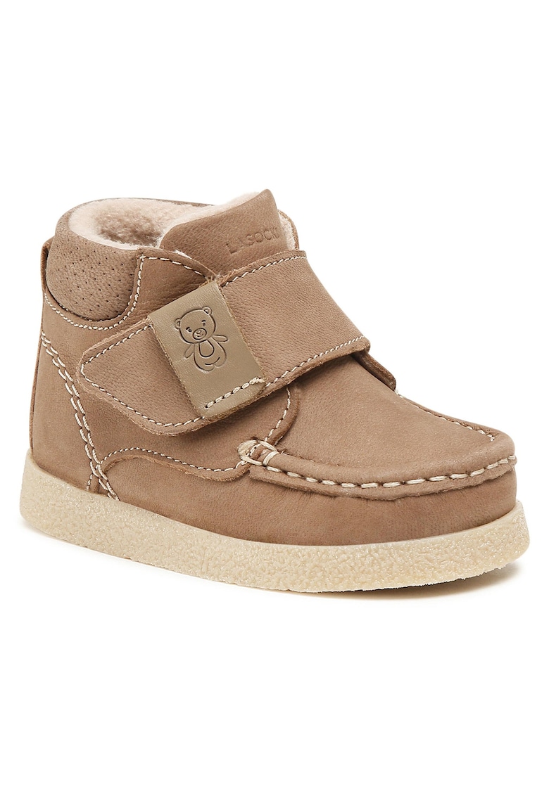 Ghete baieti - piele naturala - velcro - maro - Maro