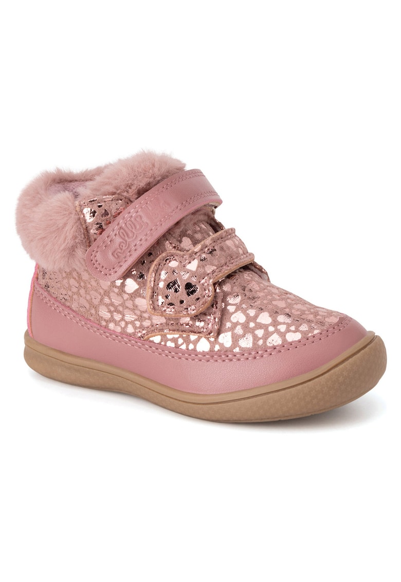 Cizme copii - roz - material textil - inchidere velcro -