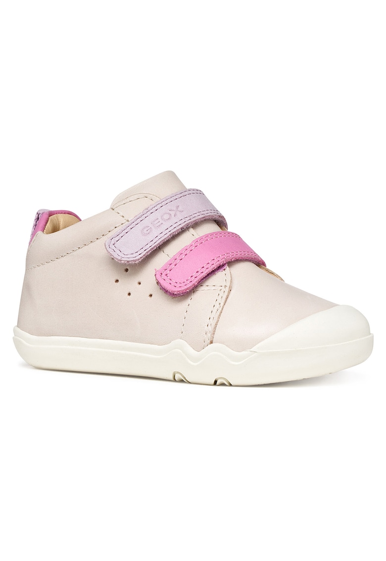 Pantofi copii - sneakers - piele naturala - bej - sistem inchidere Velcro