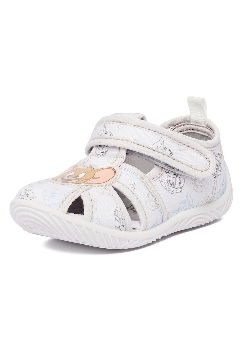 Papuci Baieti - Tom & Jerry - material textil - alb
