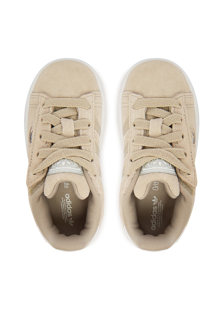 Pantofi sport copii - bej - piele naturala - sistem inchidere Velcro -