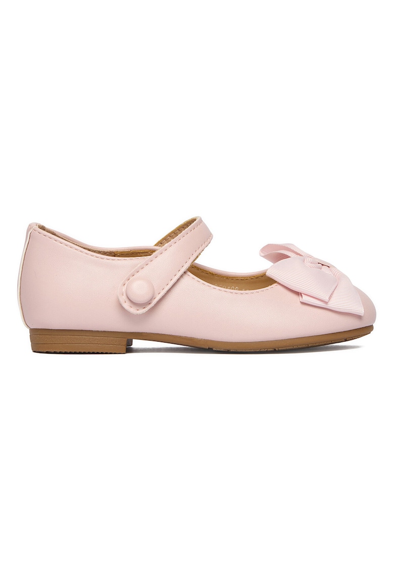 Balerini copii - elegant - roz - material sintetic - cu scai