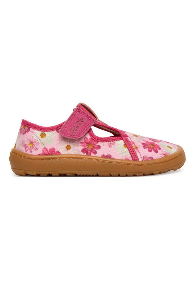 Sandale Fete - plat - roz - textil