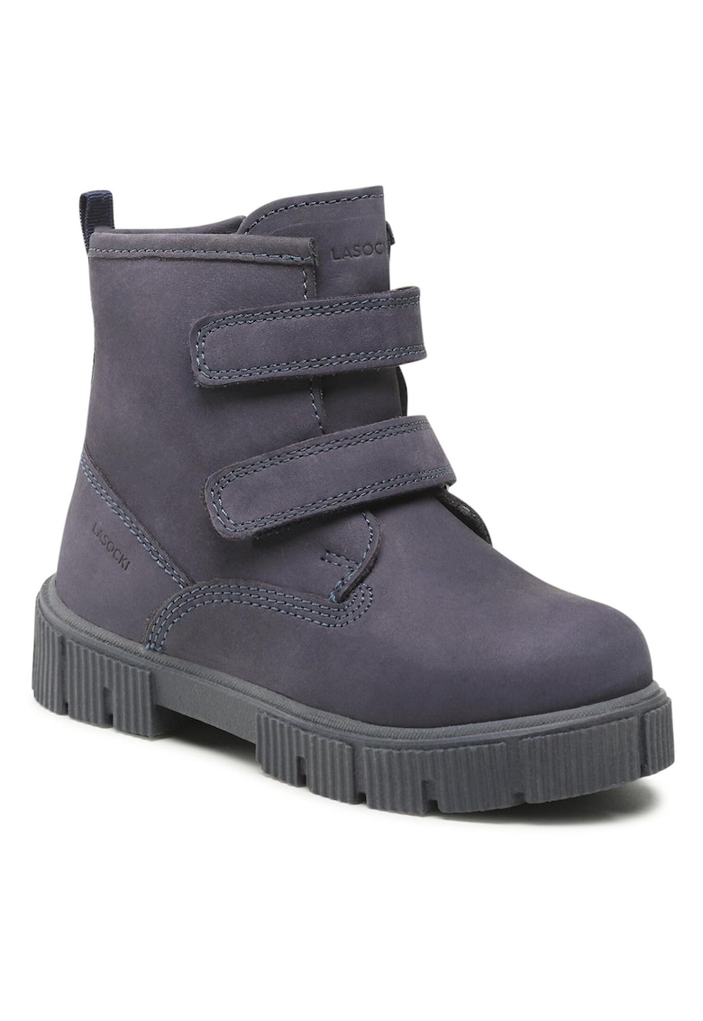 Cizme copii - piele naturala - bleumarin - sistem inchidere Velcro