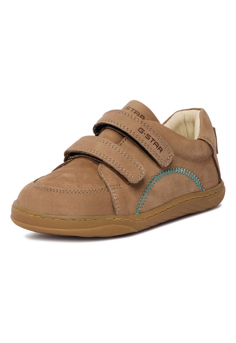 Pantofi copii - G-Star Raw - piele naturala - bej - inchidere velcro - talpa plata