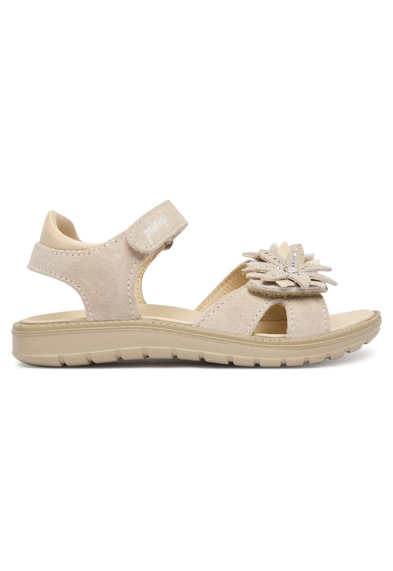 Sandale copii - piele naturala - bej - cu inchidere Velcro
