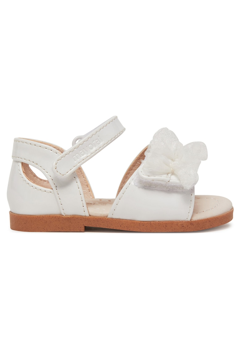 Sandale copii - piele ecologica - alb - sistem inchidere Velcro -