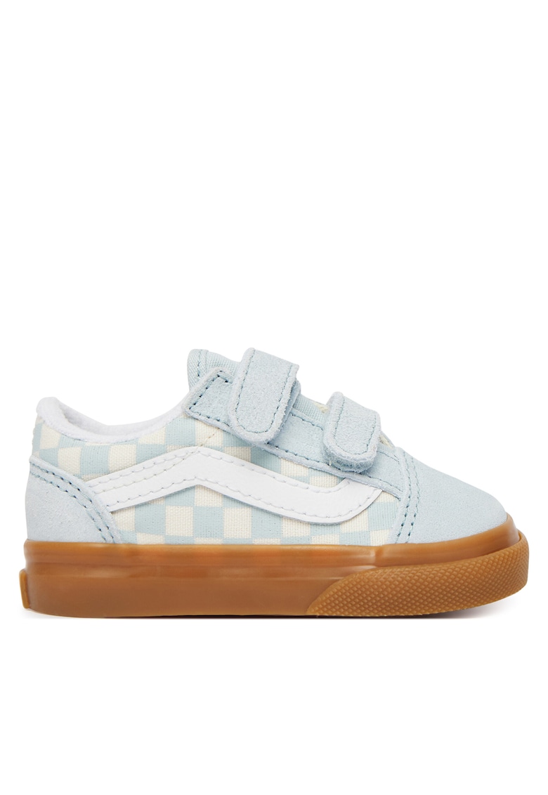 Pantofi copii - adidasi - piele naturala - albastru - sistem inchidere Velcro