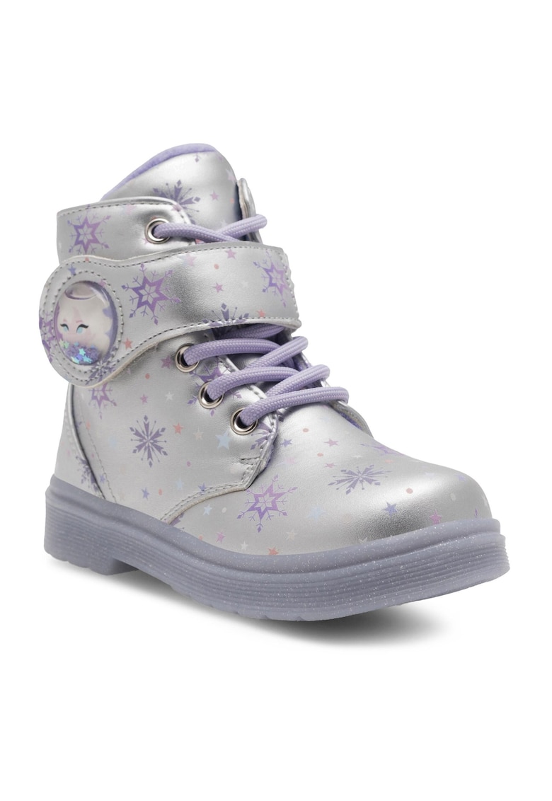 Ghete copii - argintii - velcro - material sintetic