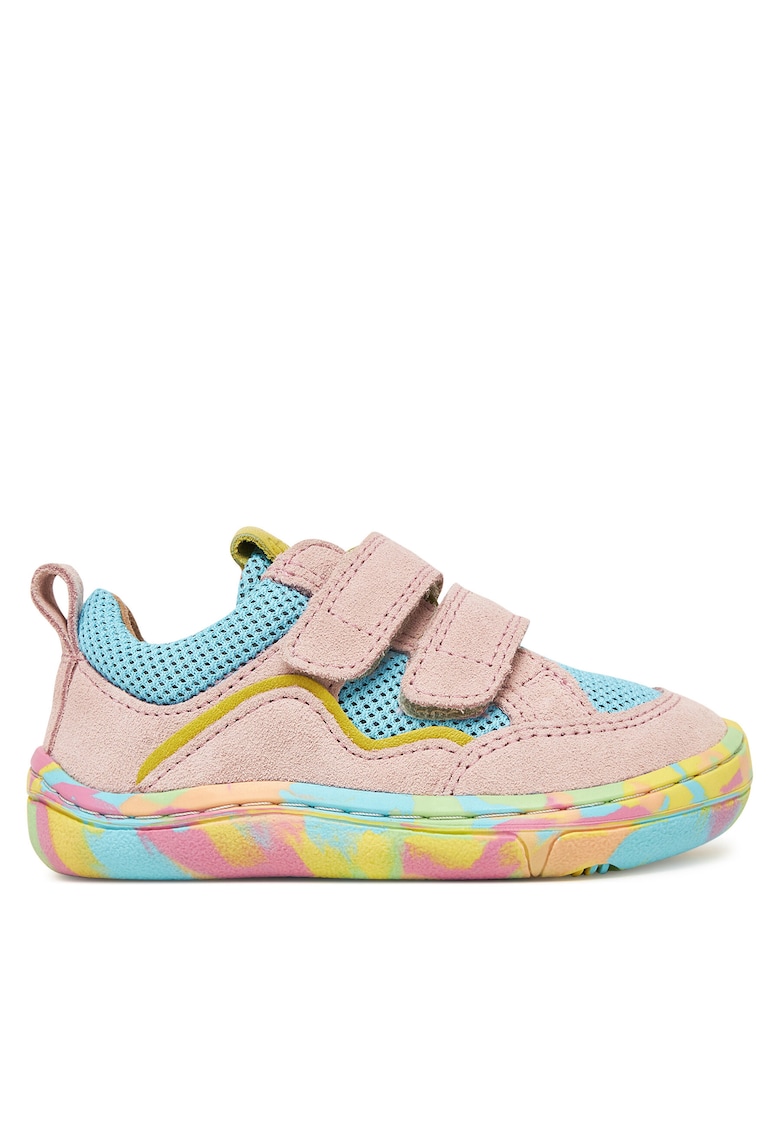 Pantofi sport copii - piele intoarsa si textil - velcro - multicolor -