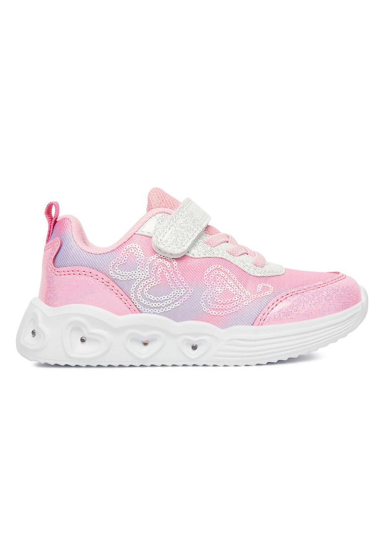 Pantofi sport copii - material textil - multicolor - cu LED-uri - inchidere velcro