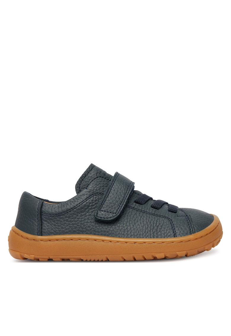 Pantofi copii - piele naturala - albastru - talpa flexibila - sistem inchidere Velcro