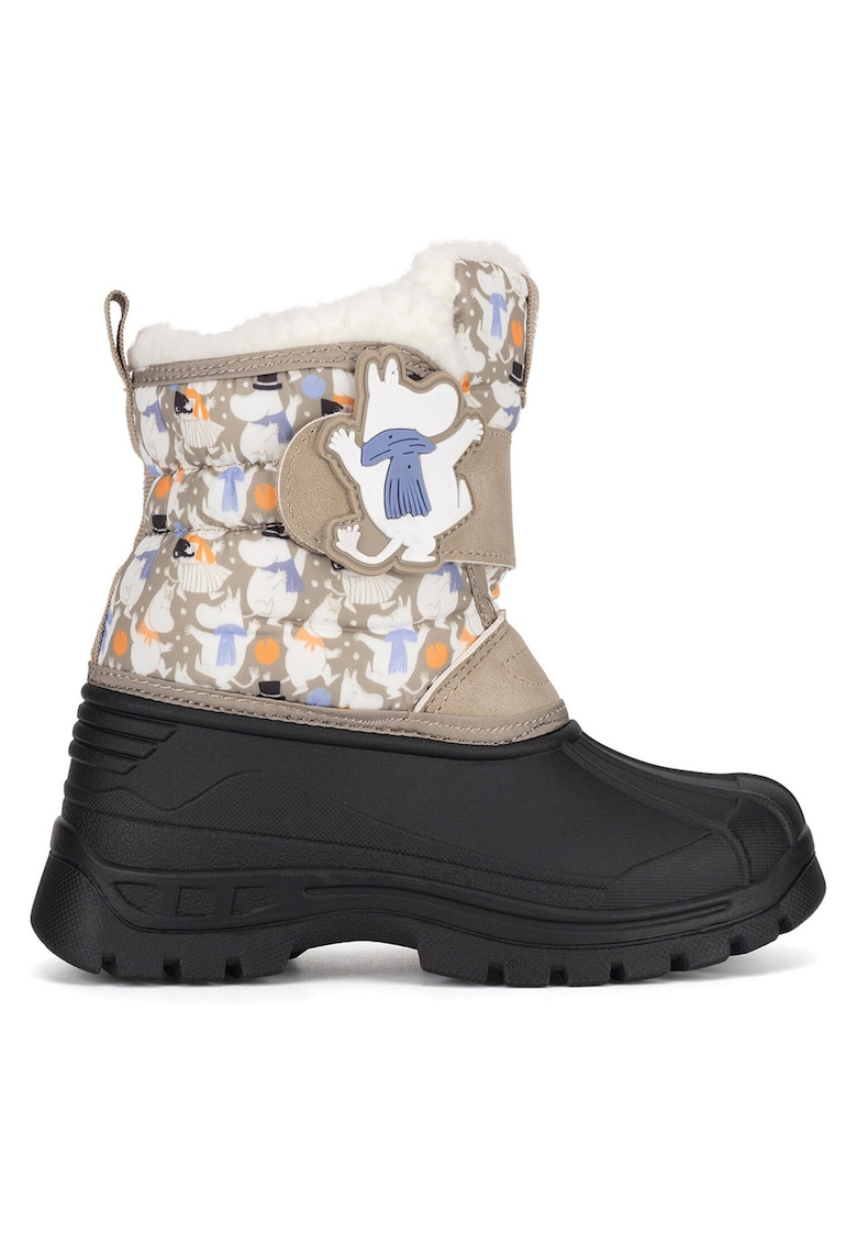 Cizme de zapada copii - textil - bej - inchidere velcro