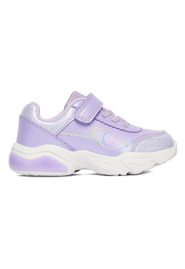 Pantofi sport copii - sintetic - violet - velcro - cu diode luminoase