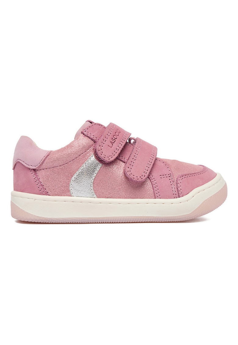 Pantofi sport fete - piele naturala - roz - inchidere velcro